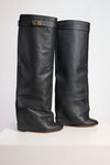 Givenchy Black Cover Wedge Boots EU38.5