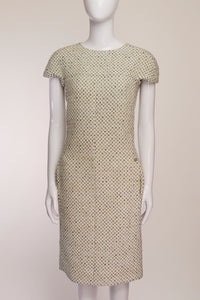 Chanel White and Black Diamond Patterned Dress FR38 IT42