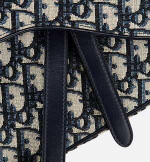 Dior Mini Saddle Bag Blue Oblique Jacquard With Strap