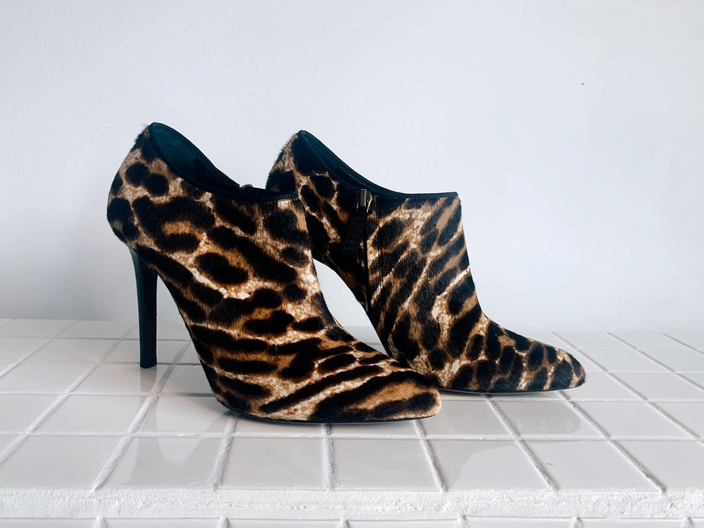 Lanvin cheetah Print Low Ankle Heels