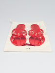 VALENTINO Red PVC Bow Rockstud Thong Sandals Size 40