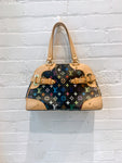 Louis Vuitton Monogram Multi-Color Black Two Strap Claudia Handbag