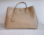 PRADA Beige Saffiano Leather Bag