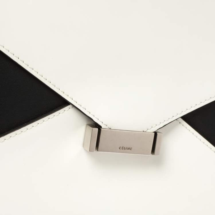 Celine White/Black Diamond Clutch