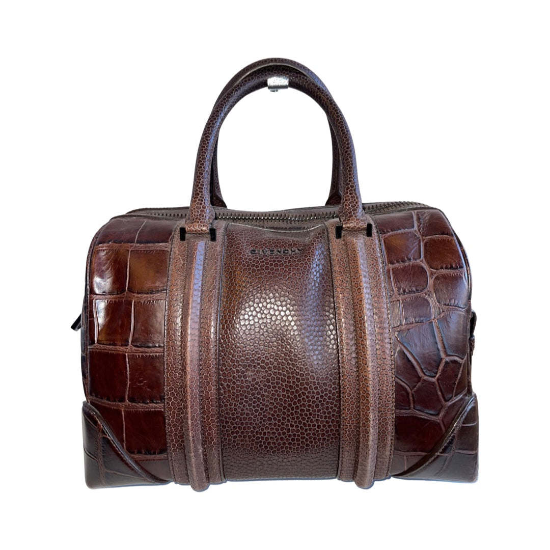 Givenchy Lucrezia Medium Croc Bag Brown