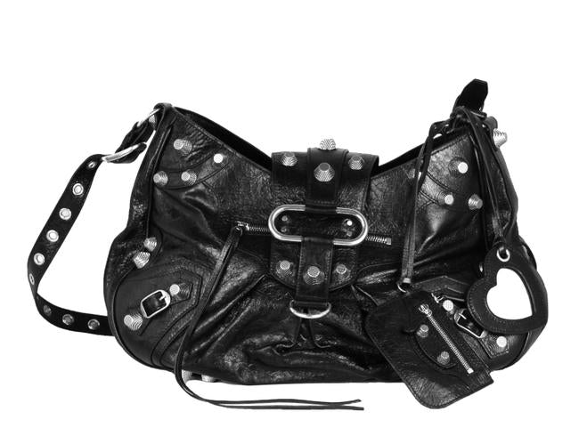 BALENCIAGA Black Large Le Cagole Leather Shoulder Bag