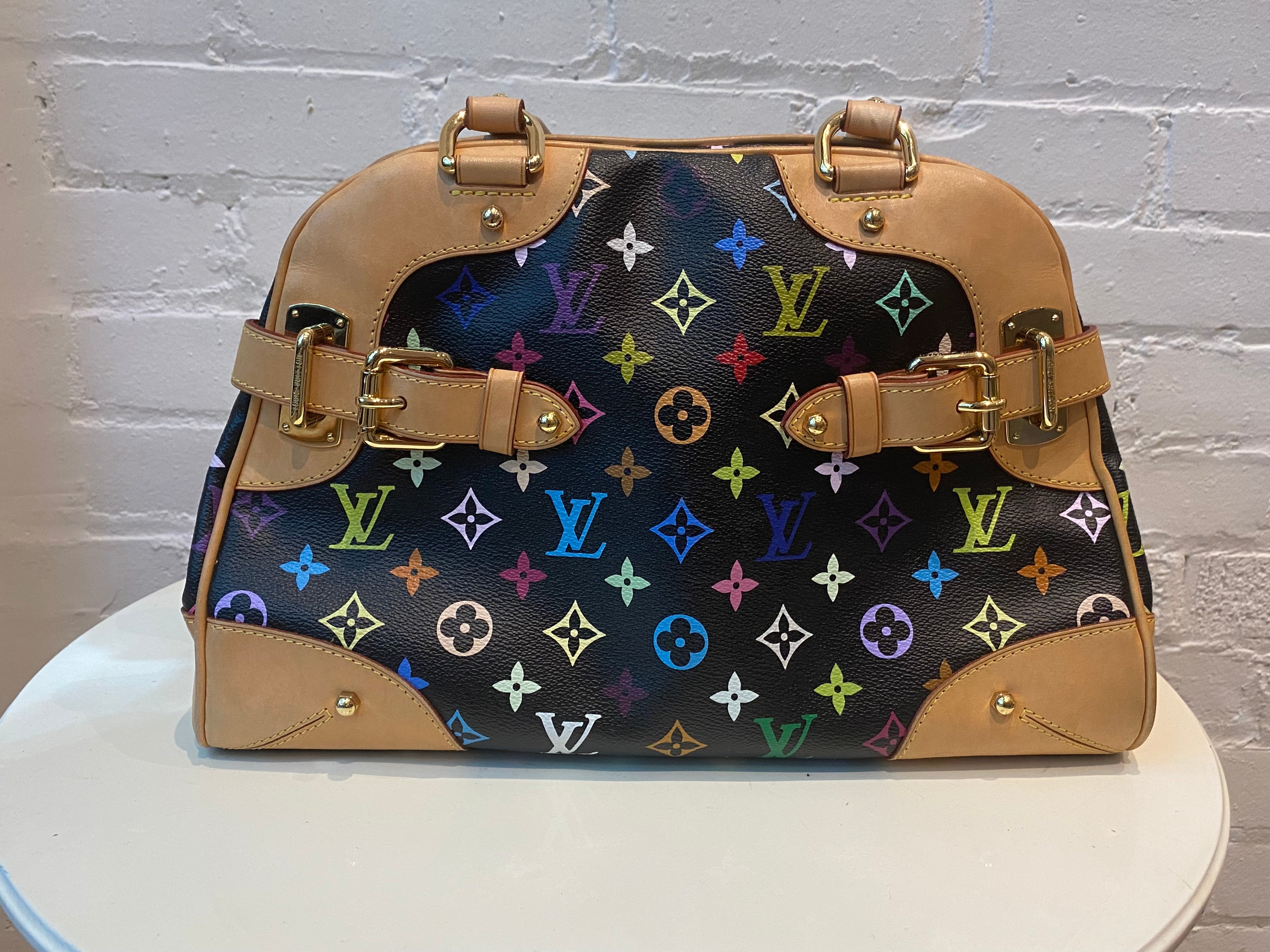 Louis Vuitton Monogram Multi-Color Black Two Strap Claudia Handbag