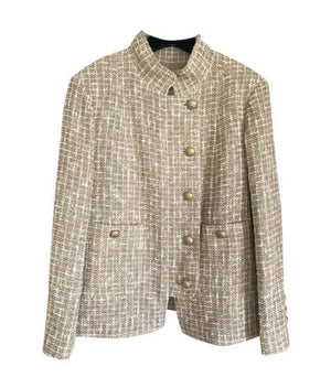 Chanel Beige/Gold Bouclé Suit Jacket 38