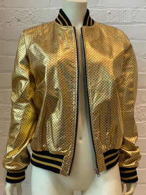 GUCCI  GUCCY GOLD BOMBER JACKET  42IT  6US
