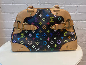 Louis Vuitton Monogram Multi-Color Black Two Strap Claudia Handbag