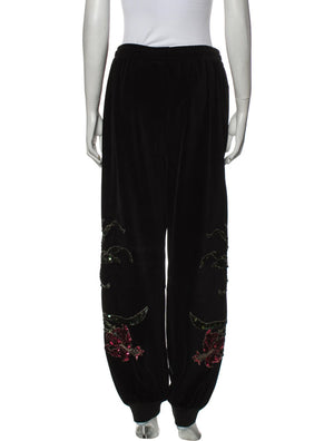 Gucci Sequin Floral Velour Sweatpants