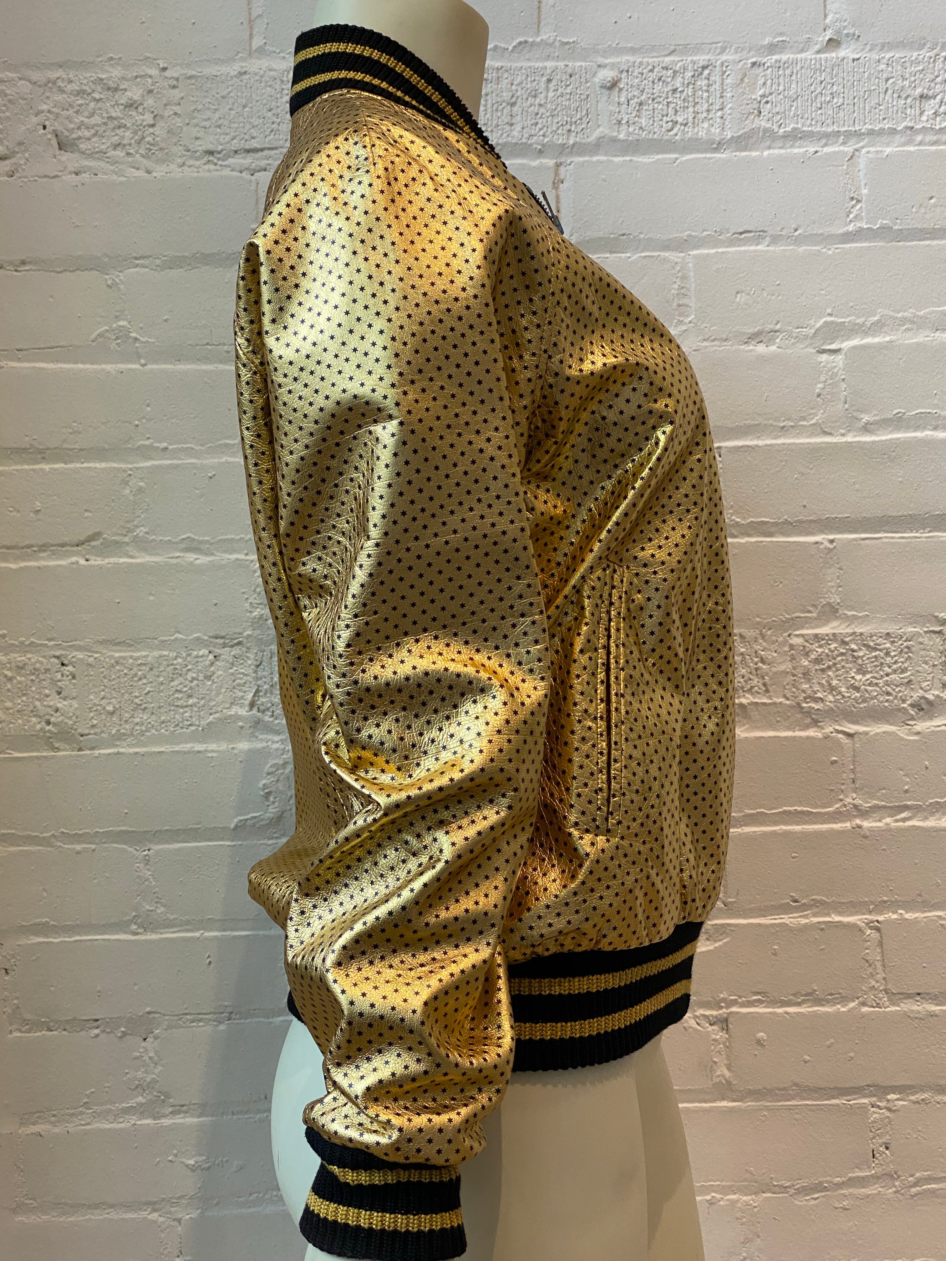 GUCCI  GUCCY GOLD BOMBER JACKET  42IT  6US