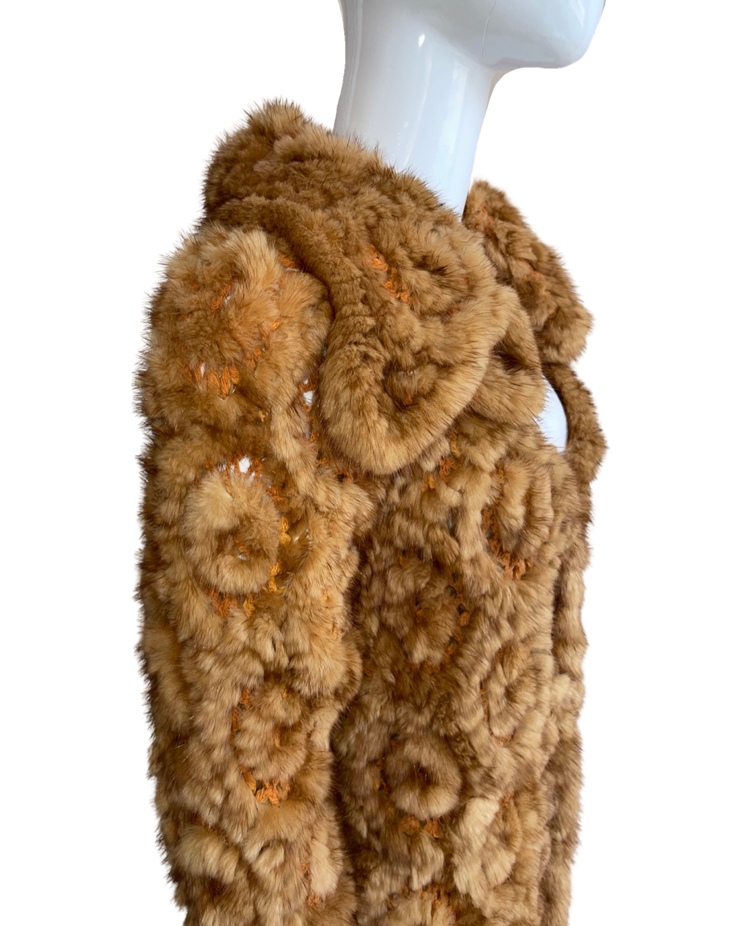 Galliano Fur Coat with Crochet Detail