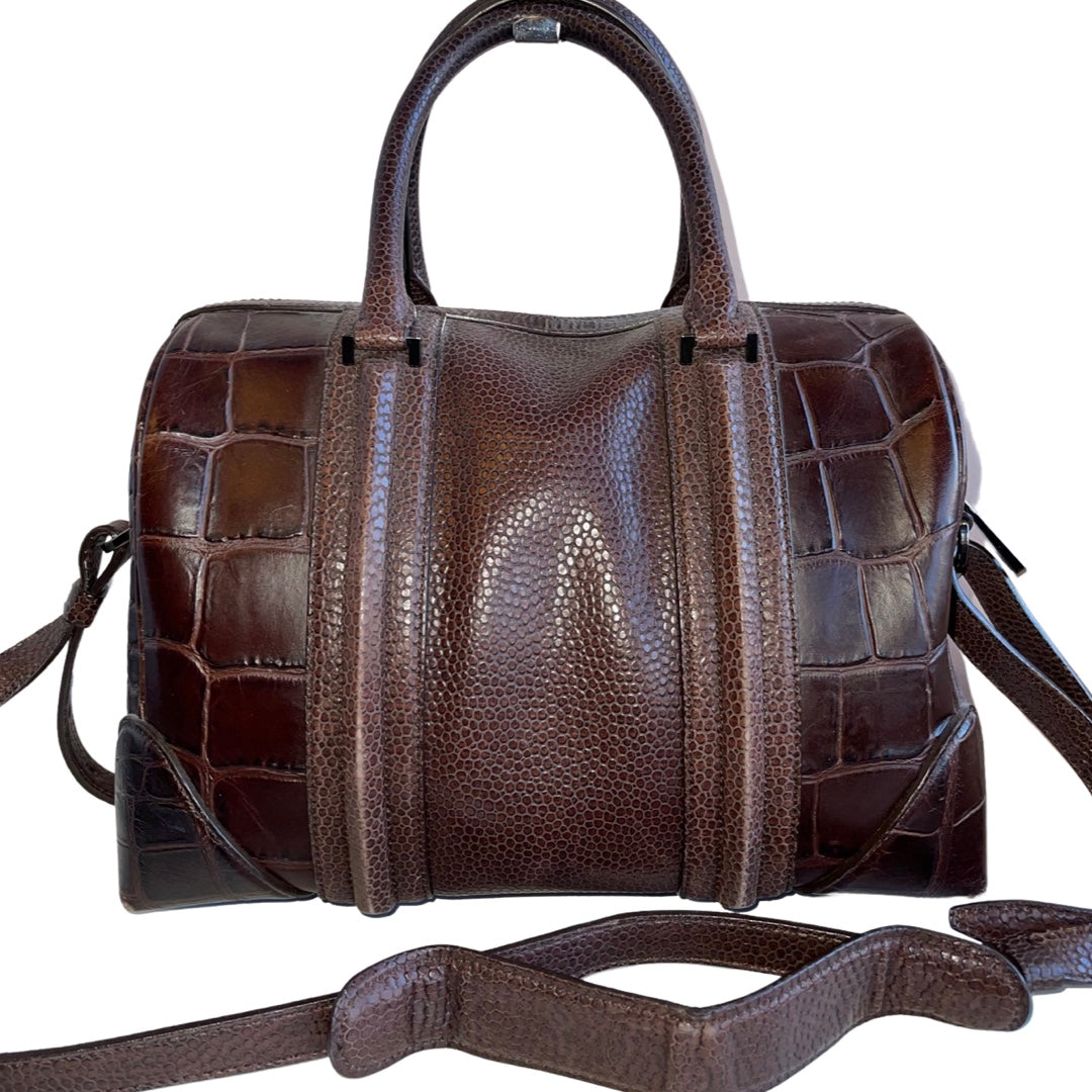 Givenchy Lucrezia Medium Croc Bag Brown