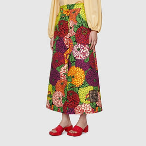 Gucci x Ken Scott Linen Floral Skirt