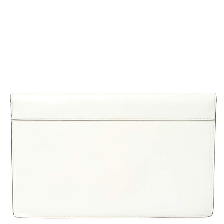 Celine White/Black Diamond Clutch