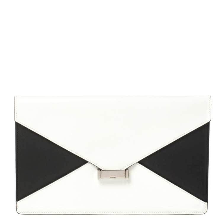 Celine White/Black Diamond Clutch