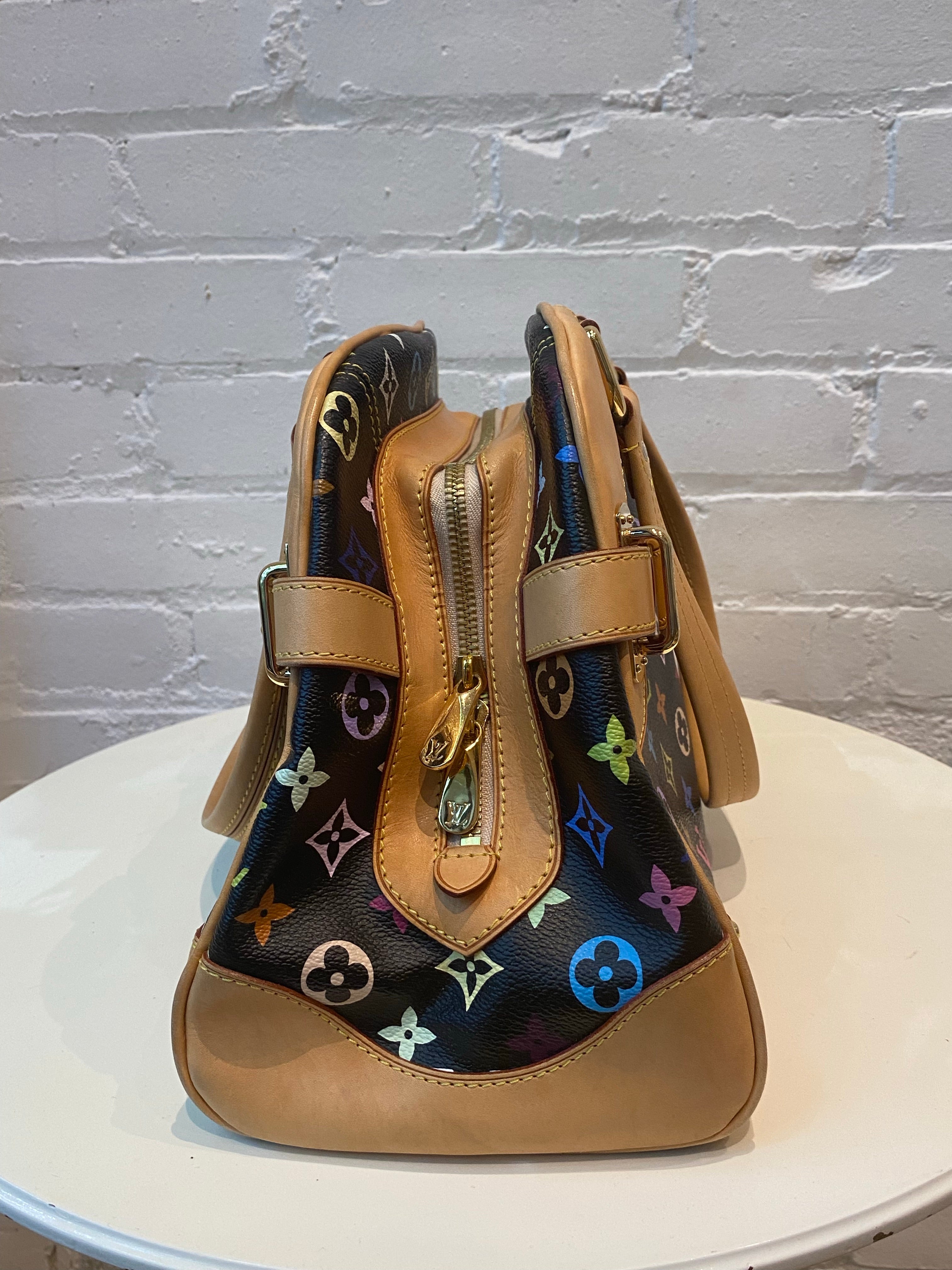 Louis Vuitton Monogram Multi-Color Black Two Strap Claudia Handbag