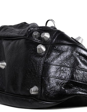 BALENCIAGA Black Large Le Cagole Leather Shoulder Bag