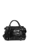 MIU MIU Vitello Lux Mini Bow Bag Black with Silver Hardware